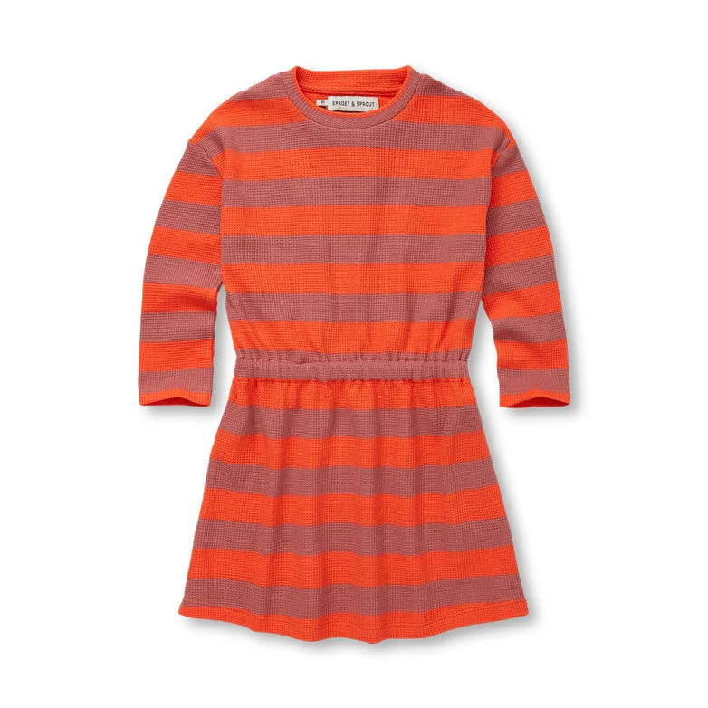 Sproet and Sprout Tomato Stripe Waffle Dress