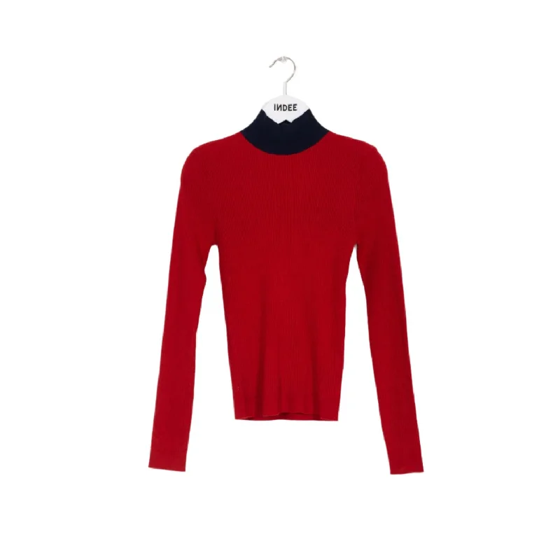 Indee Tomato Red Ribbed Knitted Turtleneck