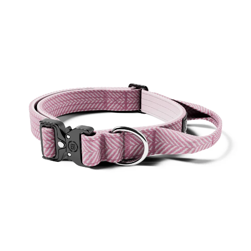 2.5cm Herringbone Combat® Collar | With Handle - Soft Pink