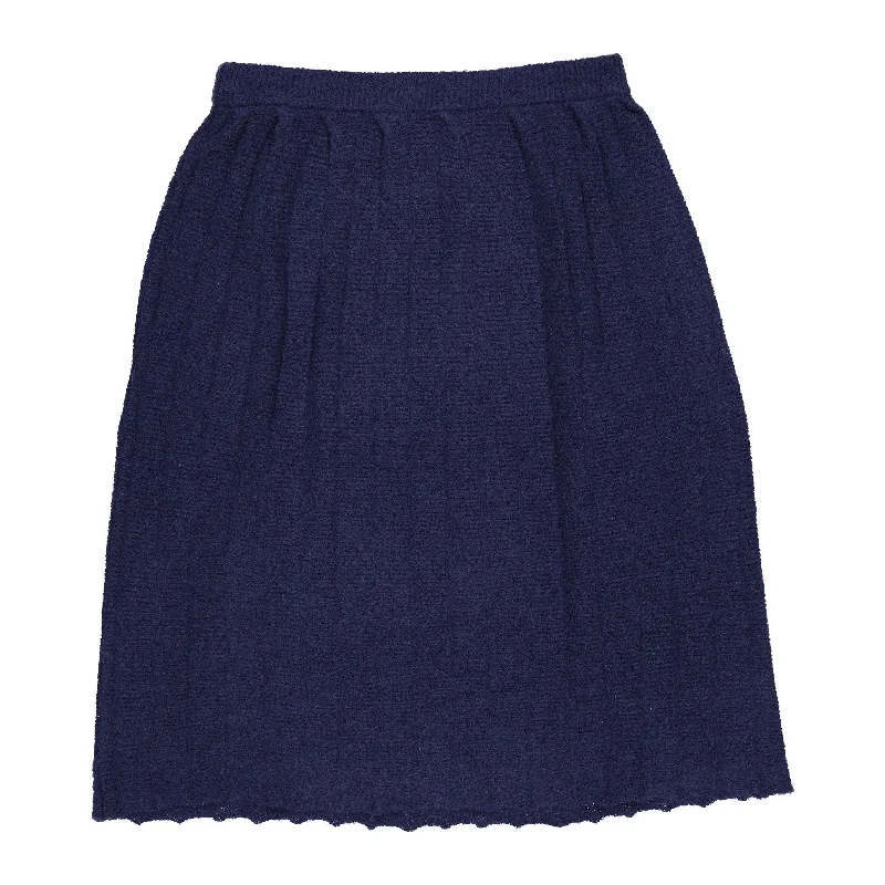 Morley Navy Pleated Long Skirt