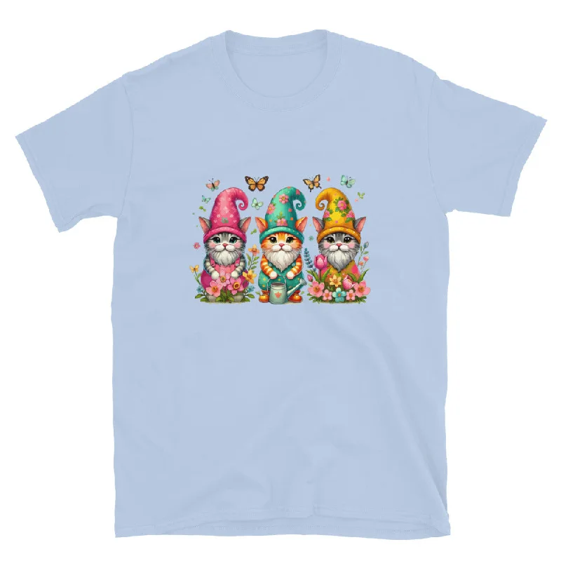 Kitty Cat Springtime Gnomes T-Shirt