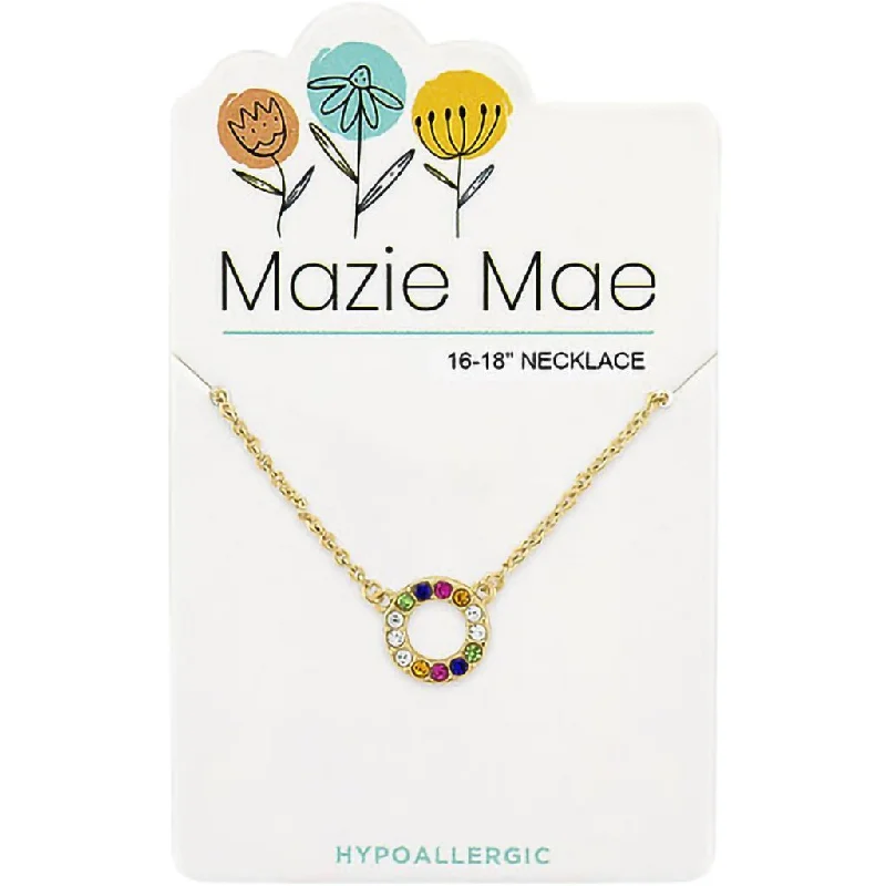 Center Court: Gold Multicolor Open Circle Mazie Mae Necklace