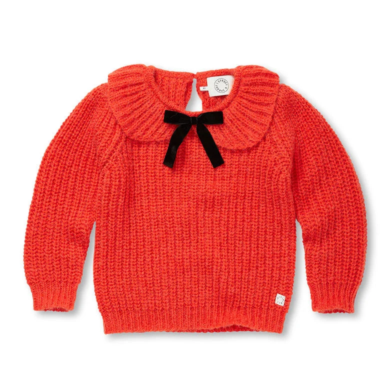 Sproet and Sprout Tomato Peter Pan Collar Sweater