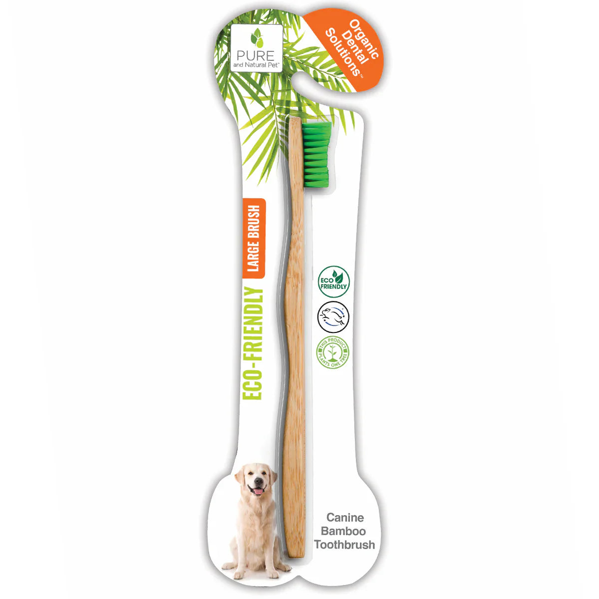 Pure and Natural Pet Bamboo Toothbrush for Large Dogs - Organic Dental Solutions®