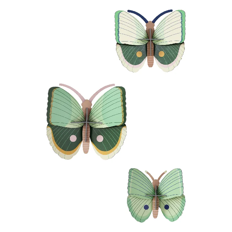 Studio Roof Fern Striped Butterflies Cardboard Model - 3 Pack