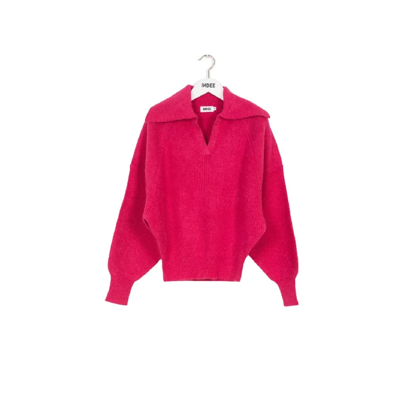 Indee Fushia Polo Knit Sweater