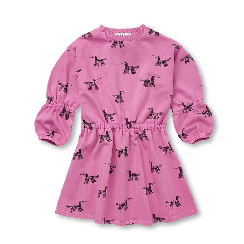 Sproet and Sprout Purple Pink Dog Print Dress