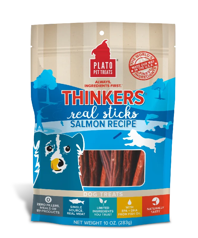 Plato Thinkers Real Sticks Salmon Dog Treats