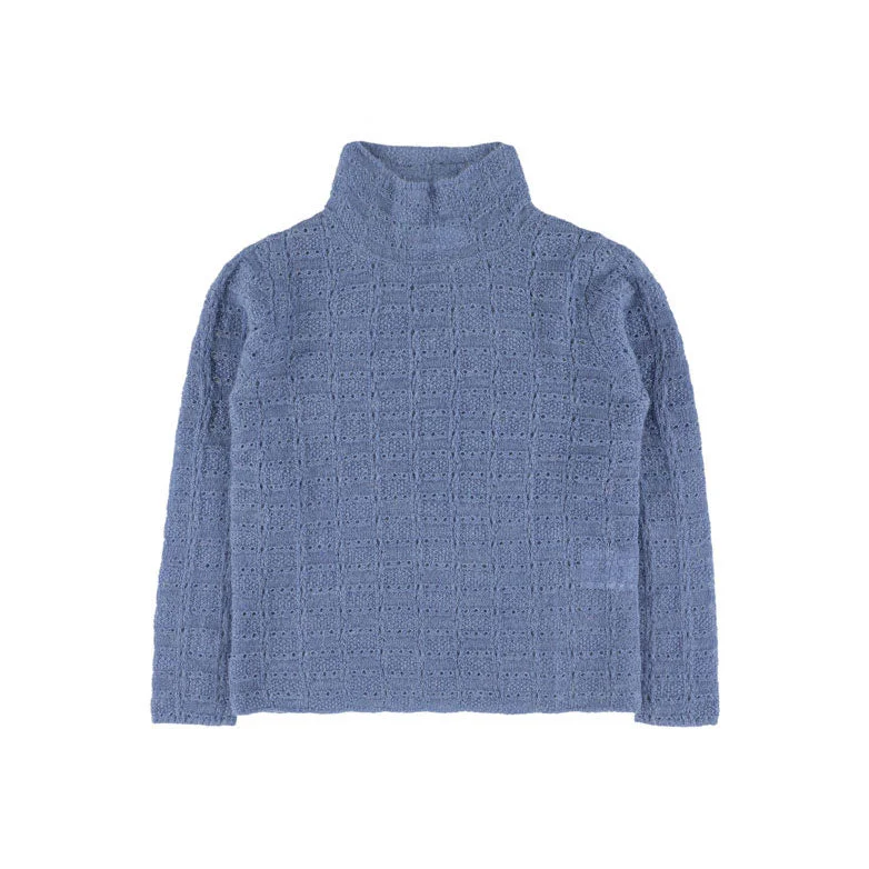 Morley Blue Knitted Turtleneck