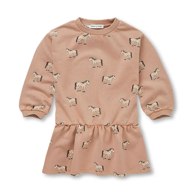 Sproet and Sprout Praline Horse Print Dress