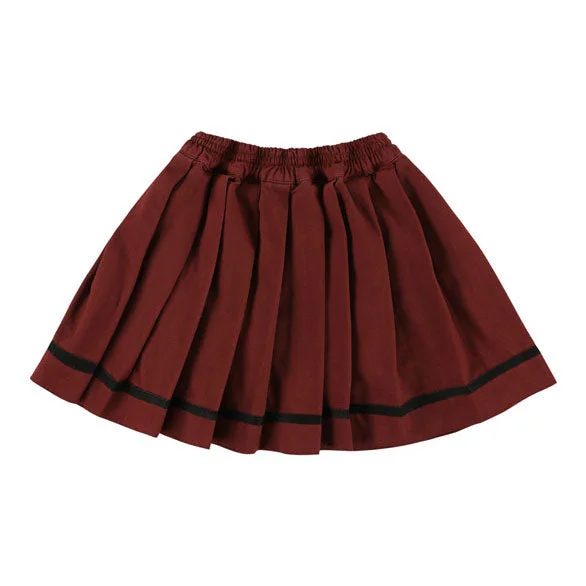 Morley Red  Pleated Skirt