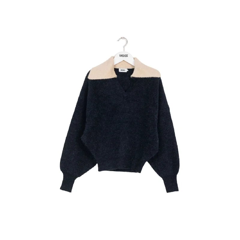 Indee Navy Polo Knit Sweater