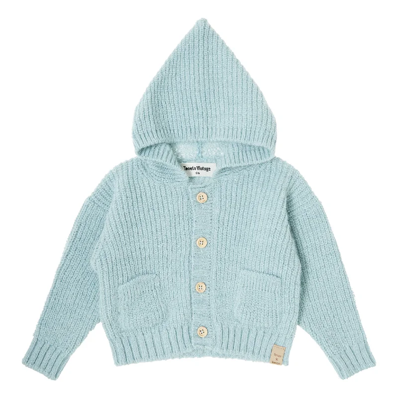 Tocoto Vintage Green Hooded Baby Cardigan