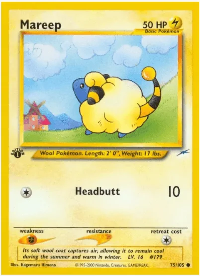 1st edition Mareep - Neo Destiny #075/105