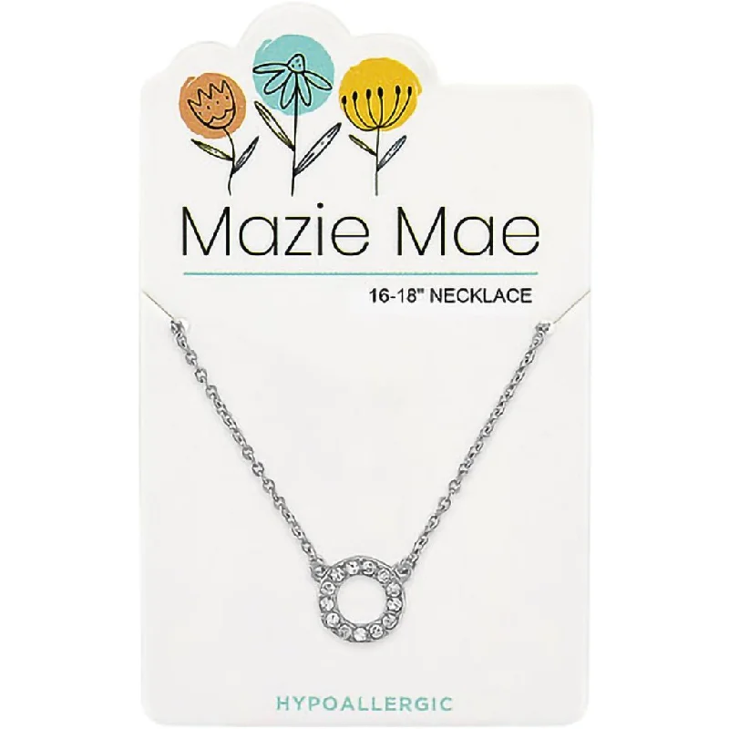 Center Court: Silver CZ Open Circle Mazie Mae Necklace