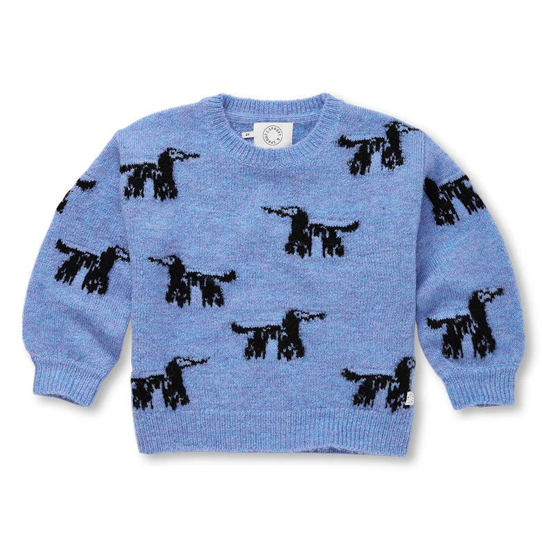 Sproet and Sprout Molecule Blue Dog All Over Sweater