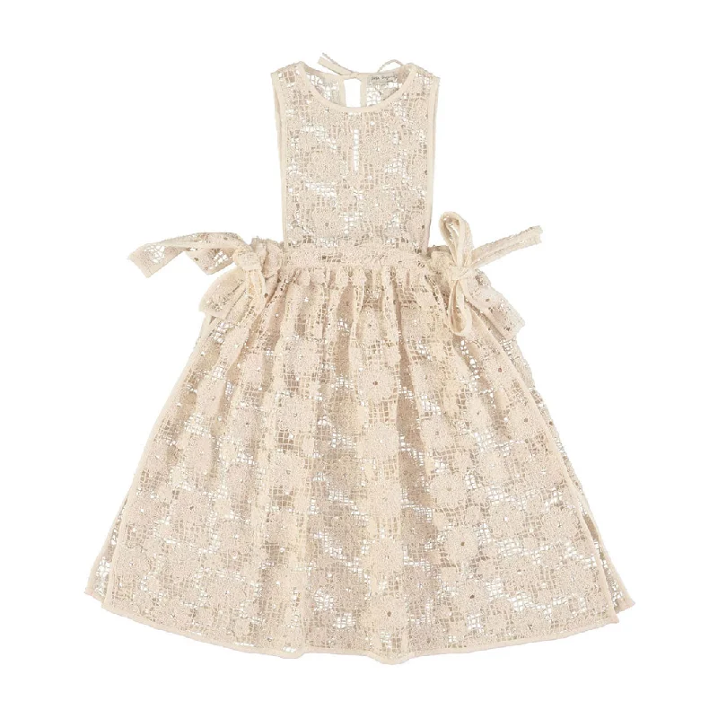 Bebe Organic Ecru Lace Iris Apron Dress