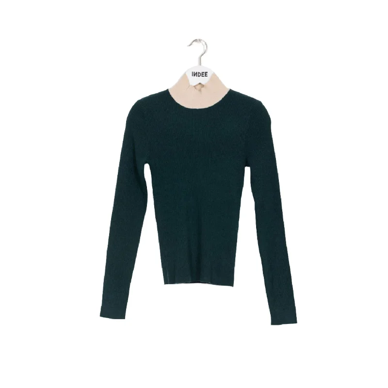 Indee Forest Green  Ribbed Knitted Turtleneck