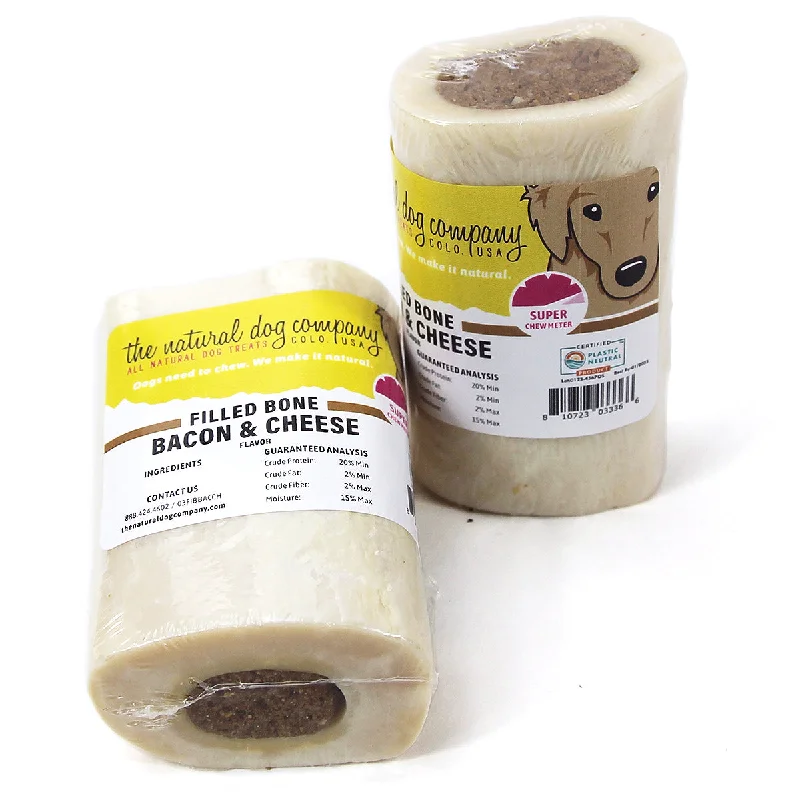 The Natural Dog Company Filled Bone - Bacon and Cheese Flavor (3")