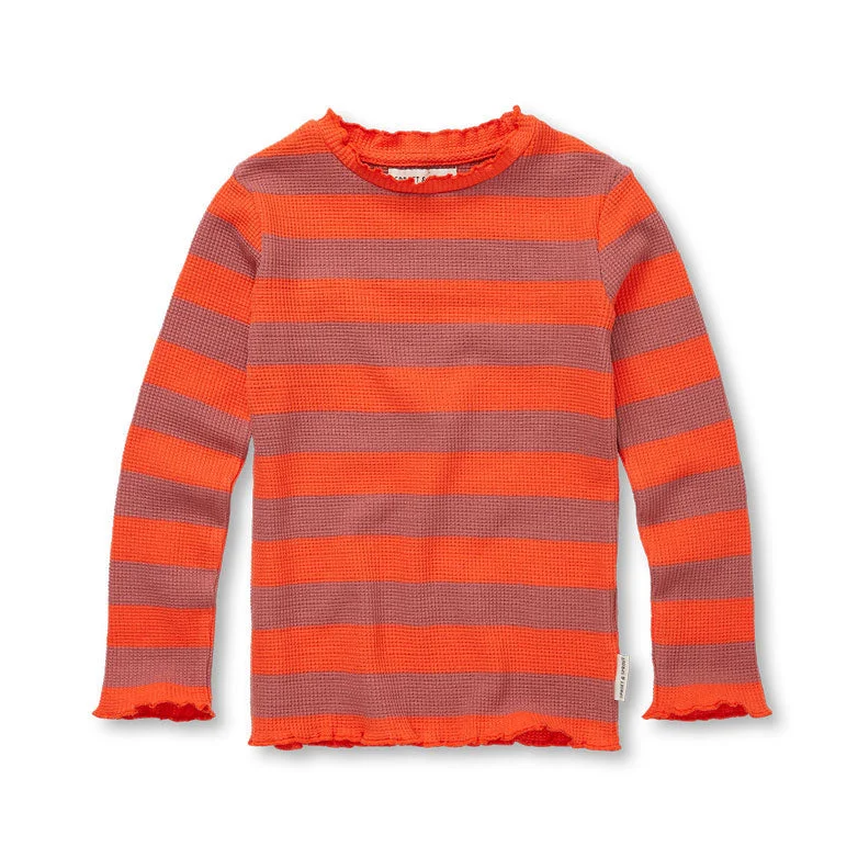 Sproet and Sprout Tomato Stripe Waffle Turtleneck