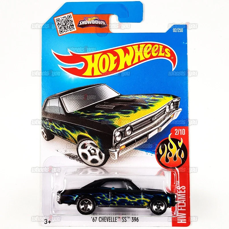 Hot Wheels 67 CHEVELLE SS 396 #92/250 black - HW Flames 2/10 - 2016