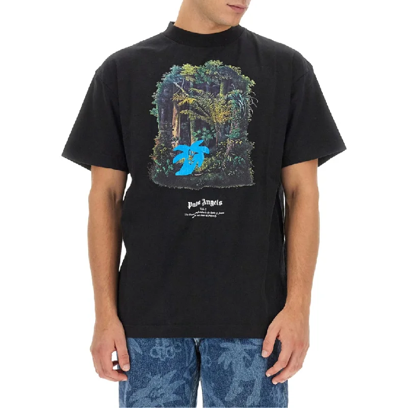 PALM ANGELS - HUNTING IN THE FOREST COTTON JERSEY T-SHIRT