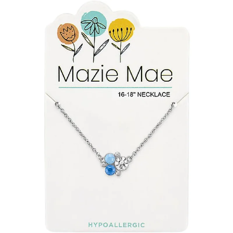 Center Court: Silver Air Blue Opal Cluster Mazie Mae Necklace