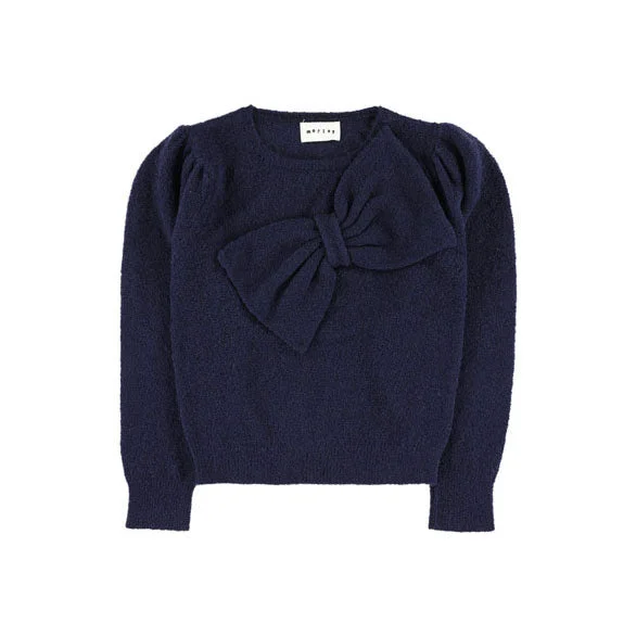 Morley Navy Bow On The Chest Pullover