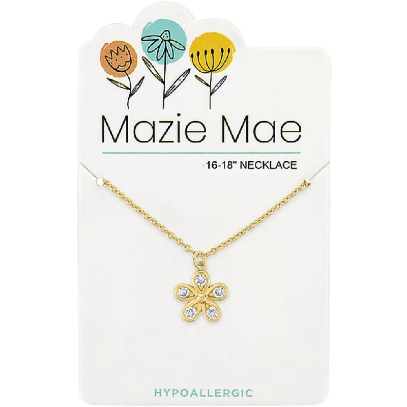 Center Court: Gold CZ Flower Mazie Mae Necklace