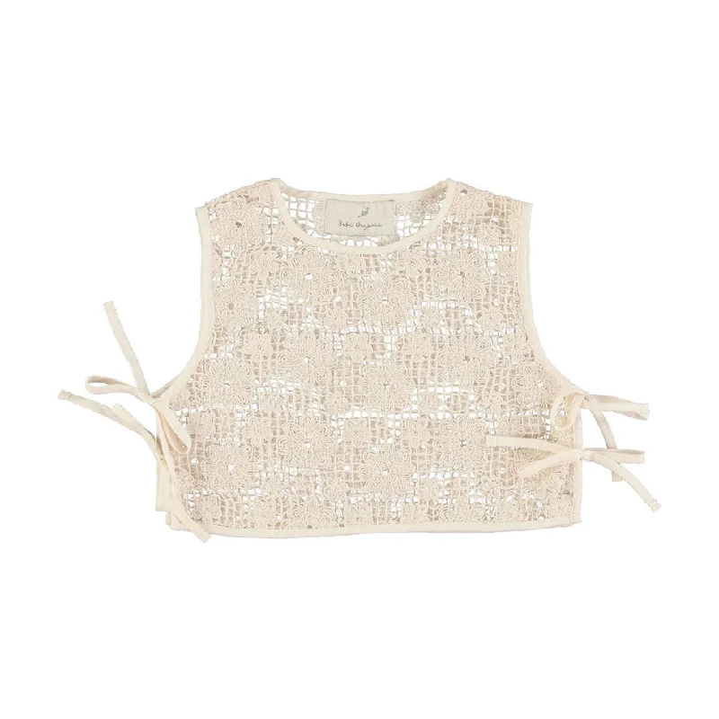 Bebe Organic Ecru Lace Iris Vest