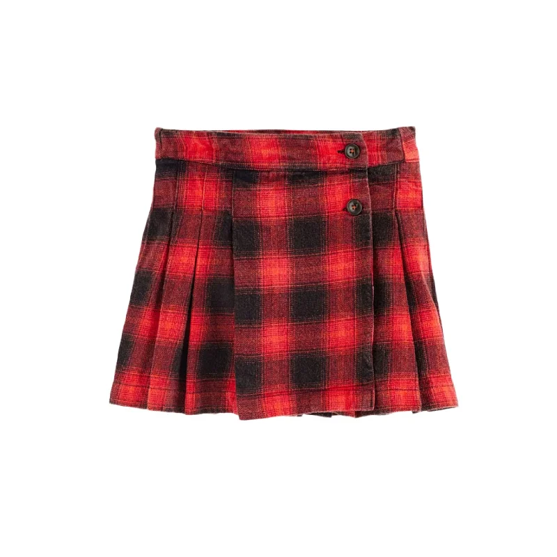 Bellerose Red Check Walis Skirt