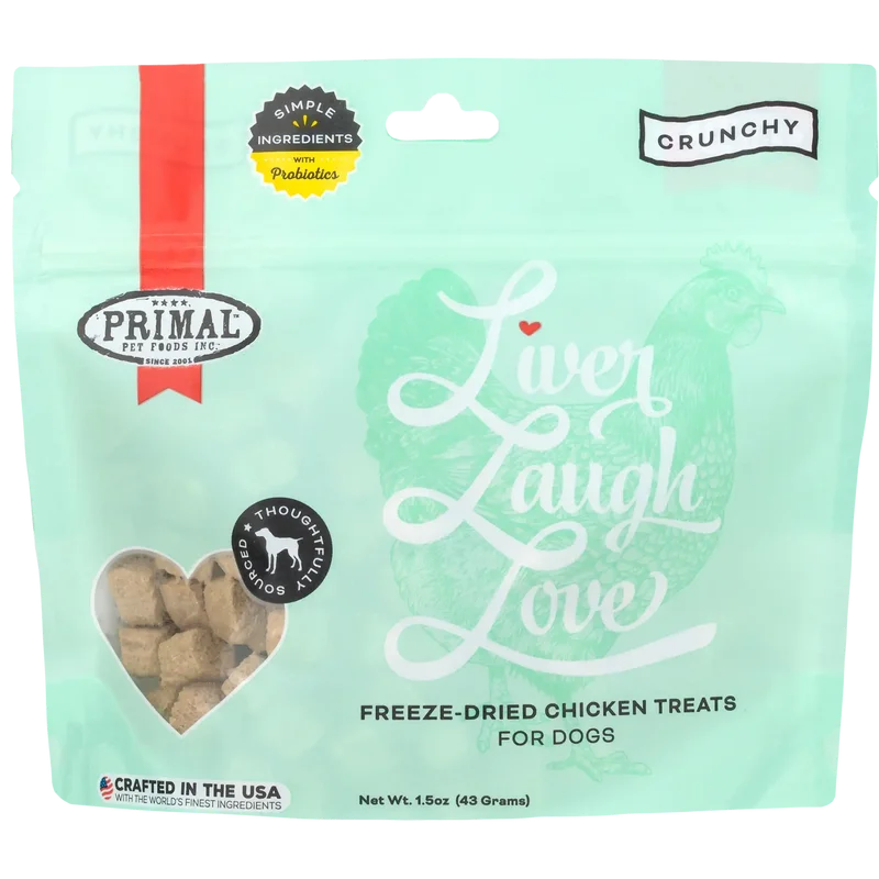 Primal Liver Laugh Love Freeze Dried Chicken Dog Treats