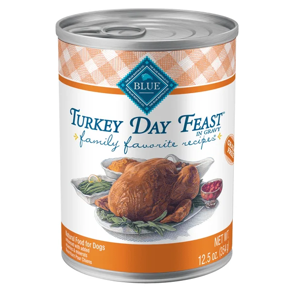 BLUE Family Favorite Recipes Turkey Day Feast Canned Dog Food