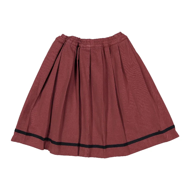 Morley Red Pleated Long Skirt