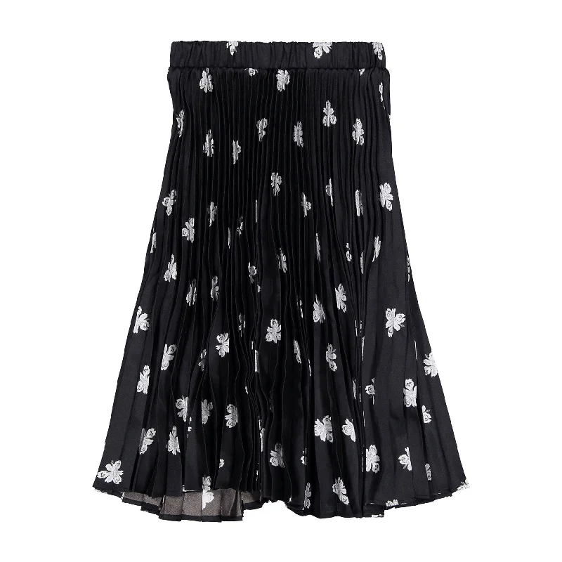 Olivia Rohde Black Printed Pleated Skirt