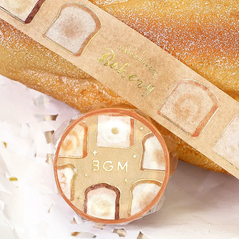 Cute Kawaii BGM Washi / Masking Deco Tape - Egg Toast Bread Warm Breakfast Morning Healthy - for Scrapbooking Journal Planner Craft