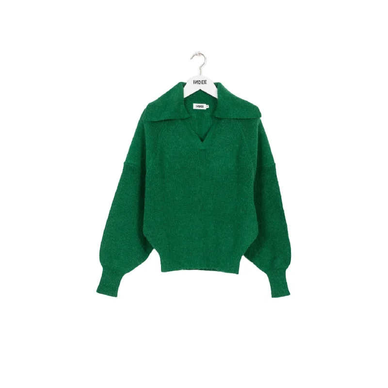 Indee Prairy Green Polo Knit Sweater