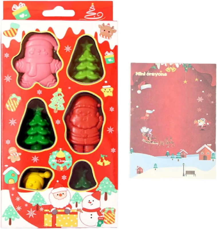 Christmas-Themed Crayons for Kids (Random)(Pack of 6)