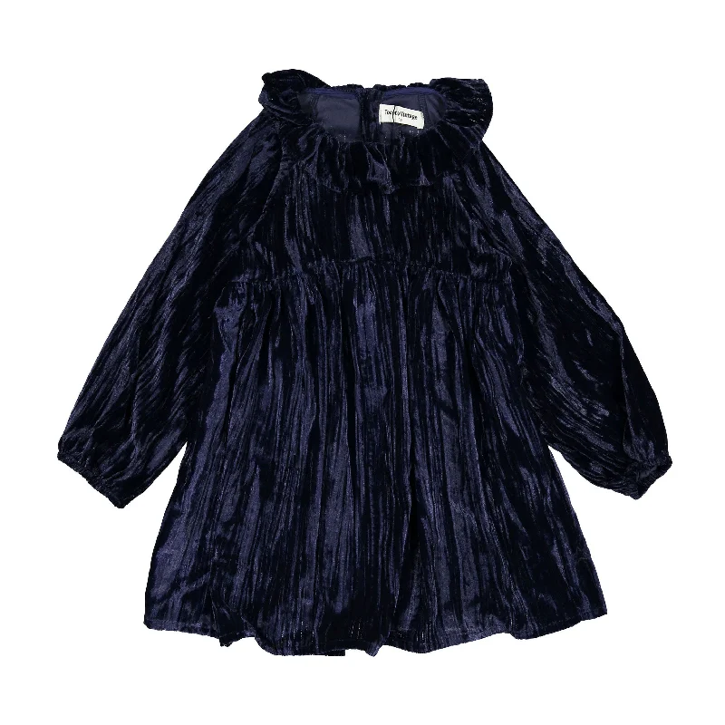 Tocoto Vintage Navy Velvet Dress