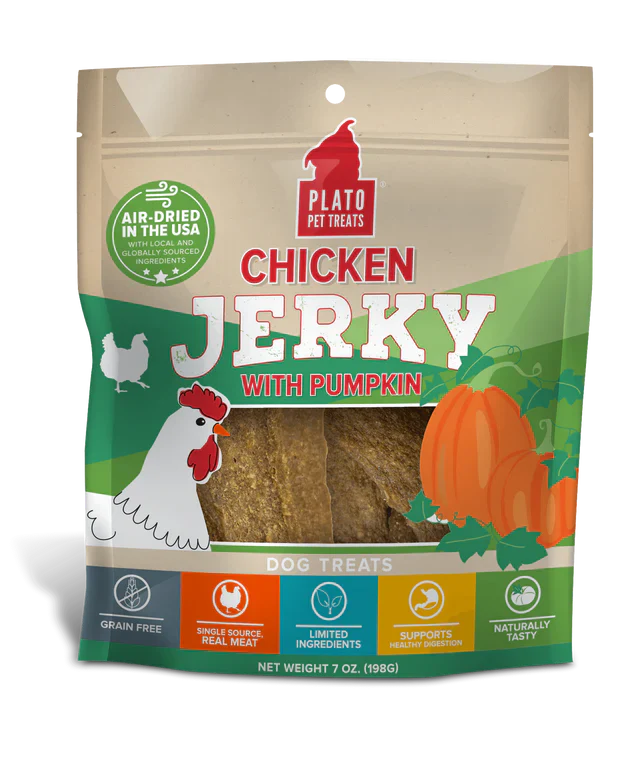 Plato Chicken Jerky with Pumpkin Dog Treats