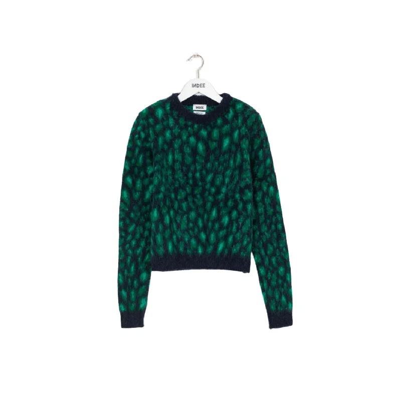 Indee Navy Leapard Printed Sweater