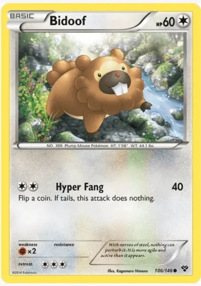 Bidoof - XY Base Set #106/146 Reverse Holo