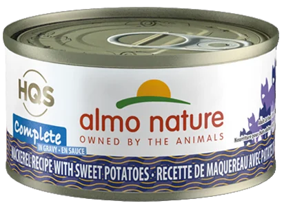 Almo Nature HQS Complete Mackerel Recipe with Sweet Potatoes in gravy Wet Cat Food (2.47 oz)