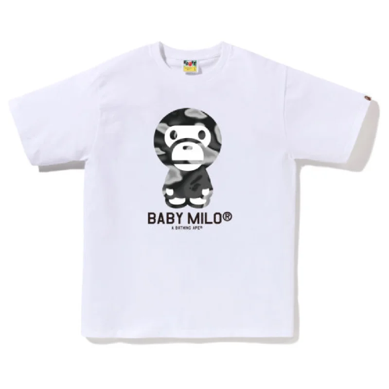 A BATHING APE® Liquid Camo Milo Print T-Shirt White