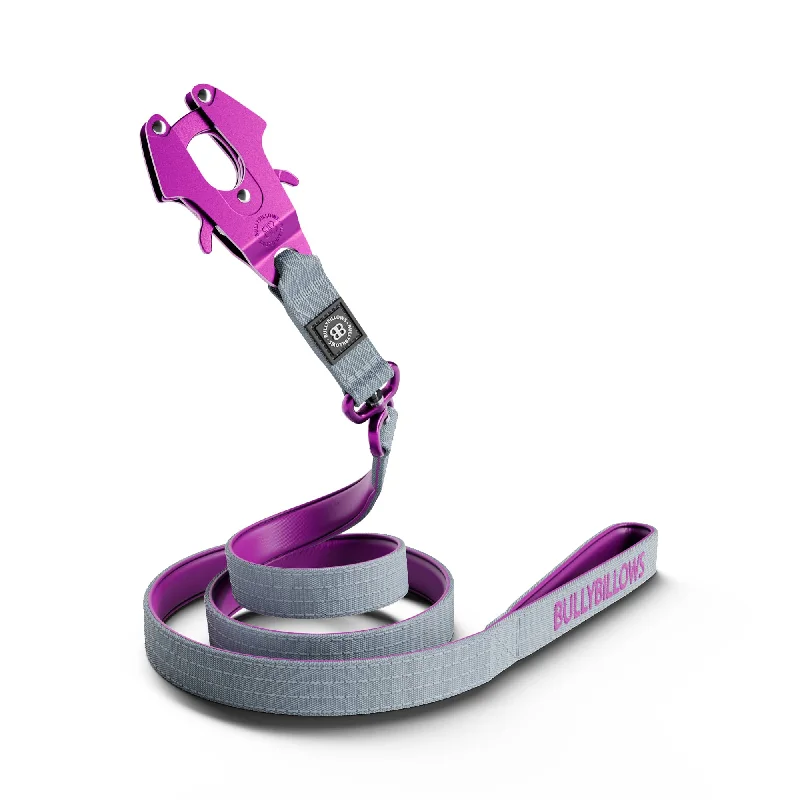 1.4m Lighter Swivel Combat Lead | Anti-Tangle & Secure Clip - Purple x Metal Grey