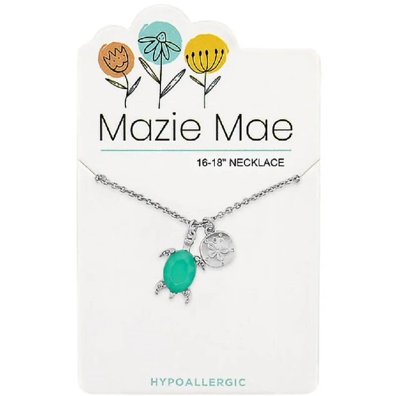 Center Court: Silver Pacific Opal Turtle & Sand Dollar Dangle Mazie Mae Necklace