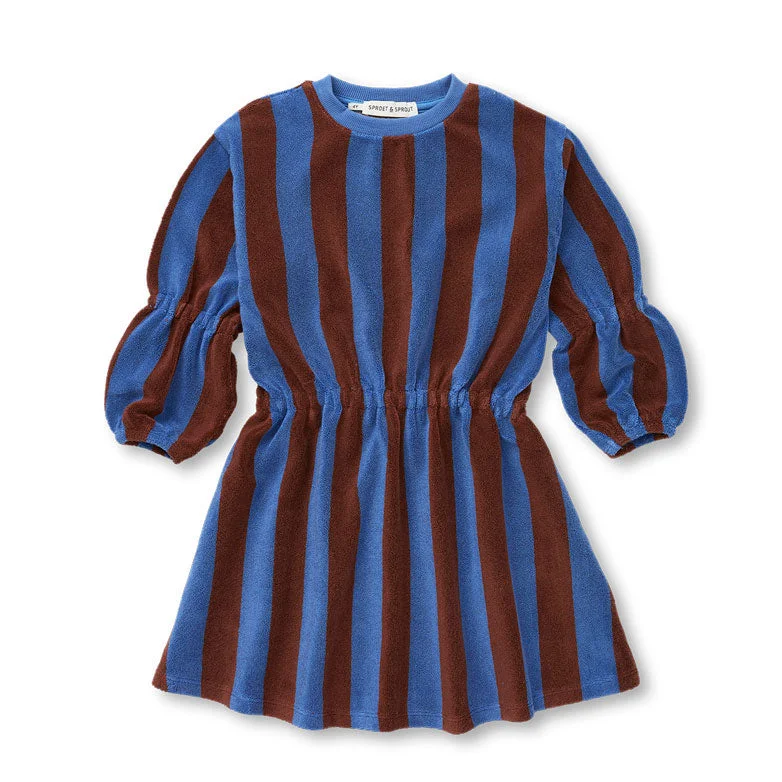 Sproet and Sprout Brown Terry Stripe Dress