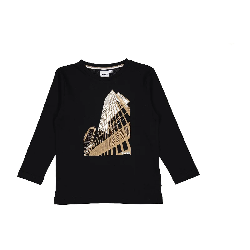 Hugo Boss Black Long- Sleeve Illustration T-shirt