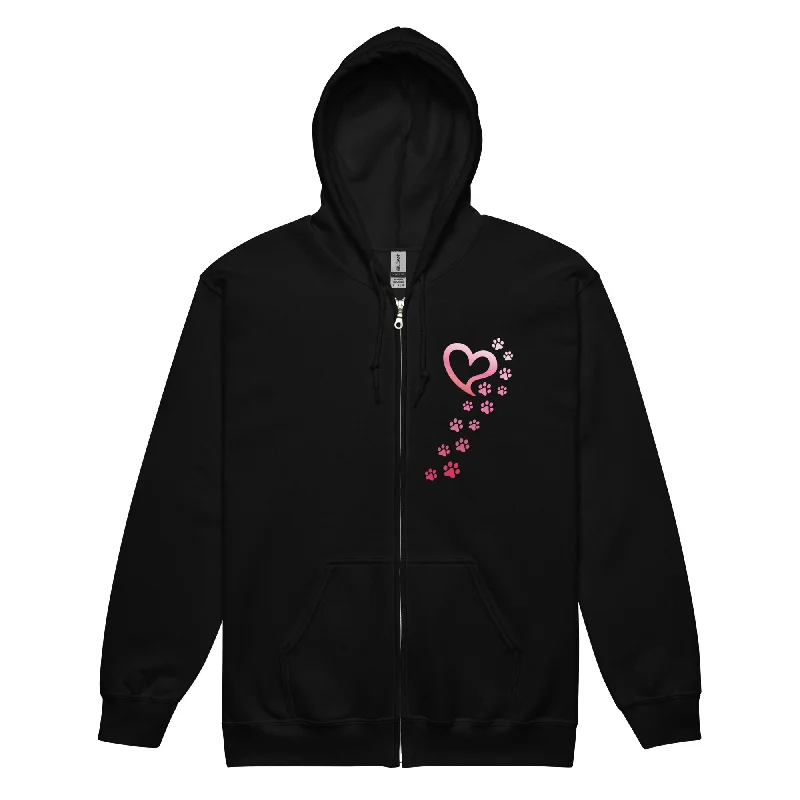 Valentine Paws To My Heart Heavy Blend Zip Hoodie