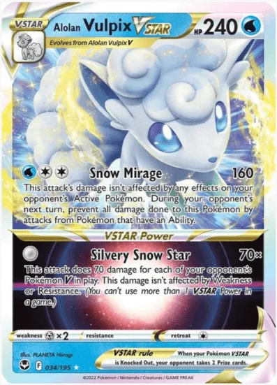 Alolan Vulpix VSTAR - Silver Tempest #034/195